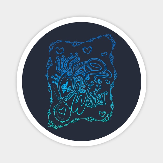 Fishy Blue Magnet by OfficeInk